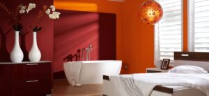 Moderne Küchen: Badezimmer Grundriss Badezimmer Streichen Farbe Farben Color Blocking Im Mit Trend Küche Ohne Oberschränke