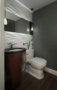Badezimmer Design : Badezimmer Ohne Fliesen Badezimmer Streichen Grau 3d Design Und Wandgestaltung Modern Waschbecken Dekoideen Badezimmer Ohne Fliesen