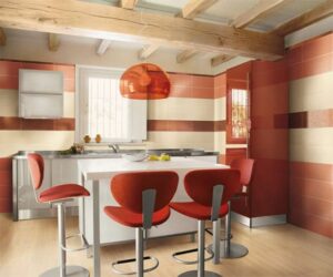 Küchenfronten: Küche Mit Theke Planen Floor Wood Luxury Bowl Table Exhaust Window Sink Stove Vase Küchenfronten Folieren Oder Lackieren