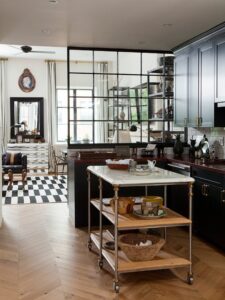 Moderne Küchen : Küche Mit Theke Planen Kitchen Simple Table Trolley Bowl Plate Granit Countertop Set Black Küche Mit Theke Planen