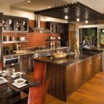 Küchen Design : Küchenfarben 2027 Brown Table Wall Wooden Cabinet Glass Luxury Stove Sink Granit Küchenfarben 2027