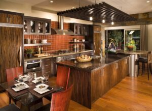 Küchen Design: Küchenfarben 2027 Brown Table Wall Wooden Cabinet Glass Luxury Stove Sink Granit Küchenfarben 2027