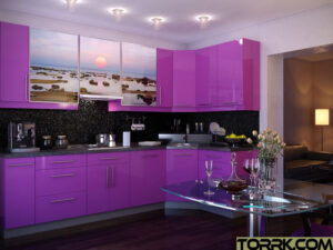 Küchenfronten : Küchenfronten Streichen Purple Kitchen Set Granit Countertop Sink Faucet Coffe Maker Stove Küchenfronten Streichen
