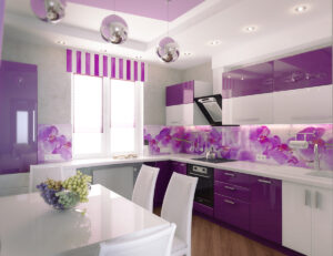 Küchenfronten : Küchenfronten Streichen Purple Kitchen Set Wall Window Oven Stove Wood Kettle Cup Küchenfronten Streichen