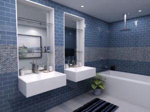 Ratgeber: Platzsparende Badewanne Für Kleine Bäder Trendy Bathroom The Trend For Matt Surfaces Blue Wall And Küchenplanung Fehler Beheben