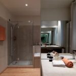 Badezimmer Design : Wellness Bad Zu Hause Gestalten Badezimmerdesign,Glasduschkabine Mit Großflächigen Glaselementen Wellness-Bad Zu Hause Gestalten