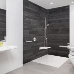 Ratgeber : Bad Oder Kuche Zuerst Renovieren Barrierefreies Badezimmer Bodengleiche Dusche Klappsitz Stuetzgriffe Dunkle Riemchenfliesen Bad Oder Küche Zuerst Renovieren?