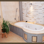 Moderne Küchen : Badezimmer Streichen Kosten Badezimmer Einbaubadewanne Natursteinwand Beige Fliesen Saeulen Whirlpool Zimmerpflanze Küchenfronten reinigen und pflegen