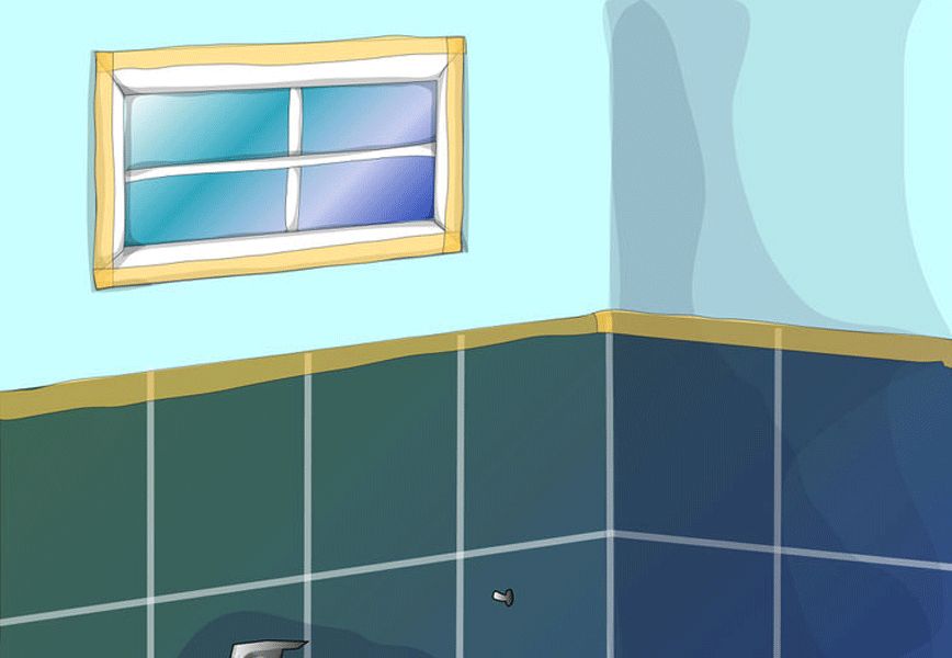 illustration badezimmer abkleben fensterrahmen fliesenkante malerband