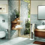 Badezimmer Style : Handtuchheizkorper Oder Fussbodenheizung Naturbadezimmer Schieferwand Holzmoebel Grauer Fliesenboden Handtuchheizkörper Oder Fußbodenheizung Im Bad?
