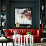 Wohnzimmer Ideen : Ideen Zum Wohnzimmer Streichen Wohnzimmer Mit Rotem Chesterfield Sofa Und Dunkler Wand Ideen Zum Wohnzimmer Streichen