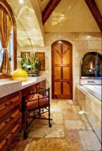 Badezimmer Style : Kleines Gaste Wc Modern Gestalten Mediterranes Badezimmer Mit Natursteinboden Und Holztuer Kleines Gäste-WC Modern Gestalten Badezimmer Style : Kleines Gaste Wc Modern Gestalten Mediterranes Badezimmer Mit Natursteinboden Und Holztuer Kleines Gäste-WC Modern Gestalten
