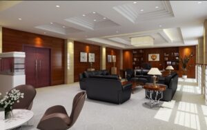 Badezimmer Style: Kuche Im Landhausstil Einrichten Elegante Lounge Mit Holzwandverkleidung Und Schwarzen Ledersofas Kleines Bad Renovieren