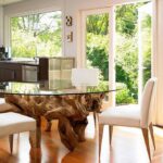 Moderne Küchen : Kuche Mit Theke Planen Esszimmer Mit Glastisch Und Wurzelholzfuss Küche Mit Theke Planen