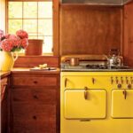 Moderne Küchen : Kuche Mit Theke Planen Landhauskueche Mit Gelbem Vintage Herd Und Holzschraenken Küche Mit Theke Planen