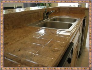 Badezimmer Style: Kuechenboden Fliesen Ideen Kueche Mit Braunem Fliesenarbeitsplatte Und Doppelspuele Moderne Waschtische