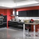 Badezimmer Design : Kuechenboden Welcher Belag Ist Der Beste Schwarze Hochglanzkueche Mit Roten Waenden Und Barhockern Badezimmer Streichen Kosten