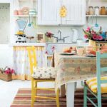 Moderne Küchen : Kuechenfronten Farben 2027 Vintage Kueche Mit Weissen Fronten Und Blumenmuster Küche Ohne Oberschränke