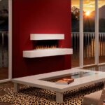 Moderne Küchen : Moderne Wohnzimmer Deko Ideen Rote Wand Wandkamin Leopardenteppich Glasfront Sonnenuntergang Küche Mit Kochinsel Planen Moderne Küchen : Moderne Wohnzimmer Deko Ideen Rote Wand Wandkamin Leopardenteppich Glasfront Sonnenuntergang Küche Mit Kochinsel Planen