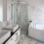 Badezimmer Style : Walk In Dusche Fur Kleine Bader Glasdusche Holzfliesen Wandwaschbecken Badezimmer Im Landhausstil Einrichten Badezimmer Style : Walk In Dusche Fur Kleine Bader Glasdusche Holzfliesen Wandwaschbecken Badezimmer Im Landhausstil Einrichten