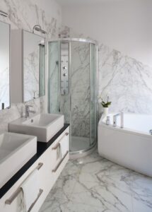 Wohnzimmer Ideen: Walk In Dusche Fur Kleine Bader Glasdusche Holzfliesen Wandwaschbecken Moderne Wohnzimmer Deko Ideen