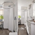 Moderne Küchen : Walk In Dusche Fur Kleine Bader Petrolfarbenes Badezimmer Waschmaschine Metrofliesen Badewanne Walk-in-Dusche Für Kleine Bäder: Maße, Kosten, Planung