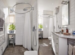 Badezimmer Style: Walk In Dusche Fur Kleine Bader Petrolfarbenes Badezimmer Waschmaschine Metrofliesen Badewanne Badezimmer Trends 2027