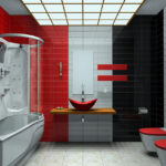 Moderne Küchen : Walk In Dusche Fur Kleine Bader Rot Schwarz Weisse Fliesen Badezimmer Eckdusche Walk-in-Dusche Für Kleine Bäder: Maße, Kosten, Planung