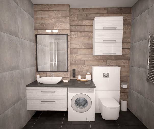 badezimmer waschtisch waschmaschine toilette wand