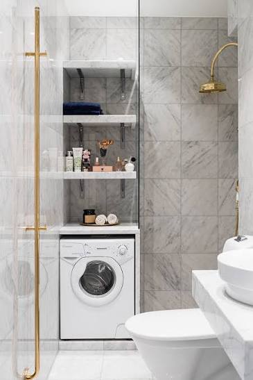 marmorregal waschmaschine unter dusche