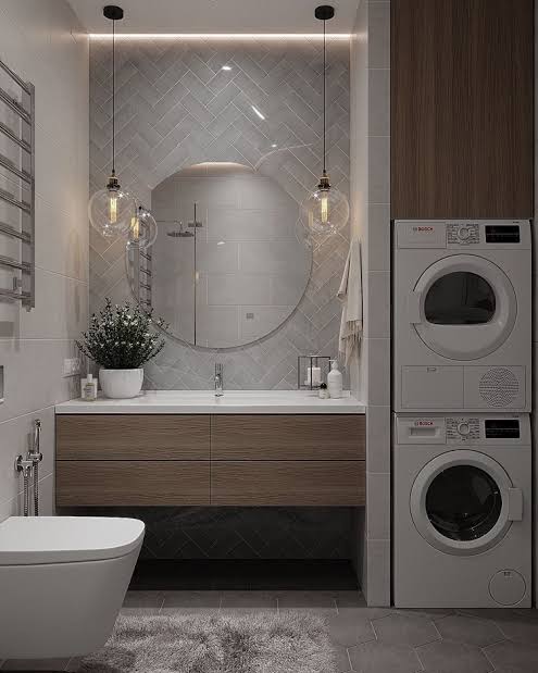 turm waschmaschine trockner badezimmer waschtisch