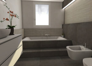 Badezimmer Style : Wellness Bad Zu Hause Gestalten Wellness Bad Blaues Gaeste Wc Mit Aufsatzbecken Und Mustertapete Wellness-Bad Zu Hause Gestalten