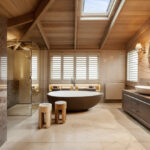 Badezimmer Style : Wellness Bad Zu Hause Gestalten Wellness Bad Dachgeschoss Mit Freistehender Badewanne Und Holzdecke Wellness-Bad Zu Hause Gestalten